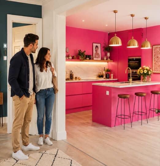 Bright Pink Kitchen Property Renovations 